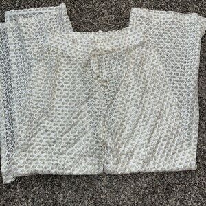 White and Gold Patterned Pants Swim Suit Pants Covers